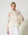 Twinset Twin-set Neutrals High Neck Sweater In Neutral