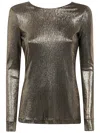 Twinset Blouse In Lamined Gold Black