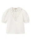 Twinset Twin-set V-neck Shirt With Lace Detail In White