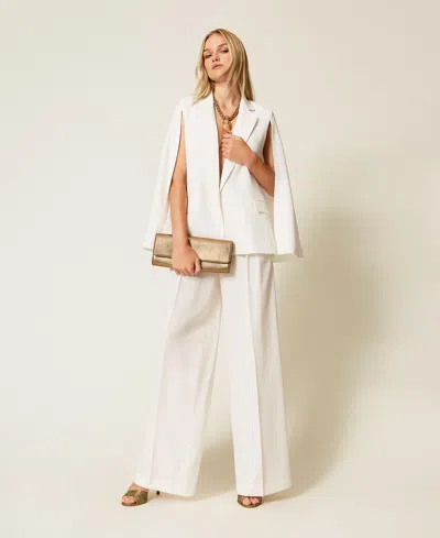 Twinset Blouson Cape En Crêpe In White