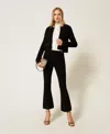 Twinset Blouson En Maille Avec Strass In Black