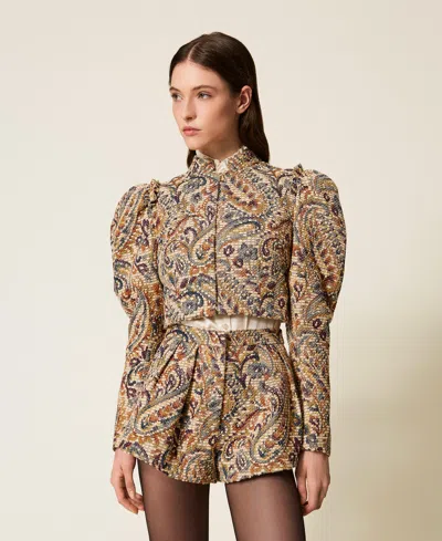 Twinset Blouson Jacquard Avec Motif Paisley In Multi