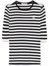 Twinset Blue And White Stripers Sweater In Multi