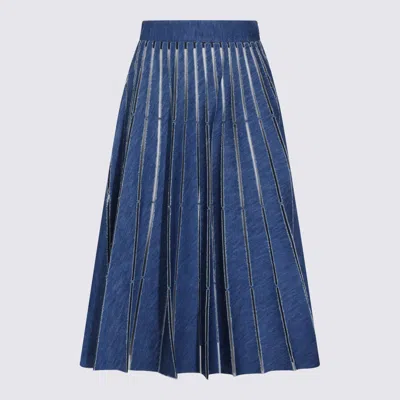 Twinset Blue Denim Cotton Skirt