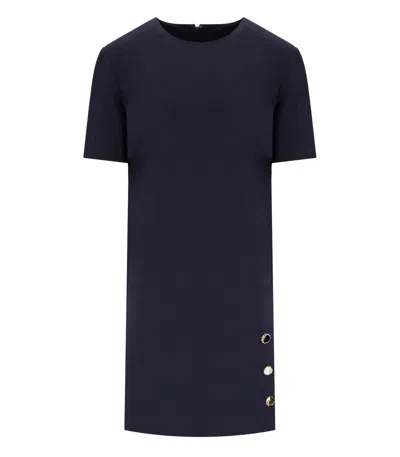 TWINSET BLUE DRESS WITH JEWEL BUTTONS