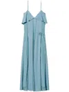Twinset Twin-set Blue Maxi Dress With Spaghetti Straps