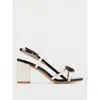 Twinset Blue Patent Leather Sandal In Animal Print