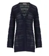 Twinset Twin-set Blue Perforated Cardigan In Blue