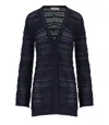 Twinset Twin-set Blue Perforated Cardigan In Blue