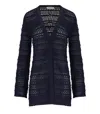 Twinset Twin-set Blue Perforated Cardigan In Animal Print