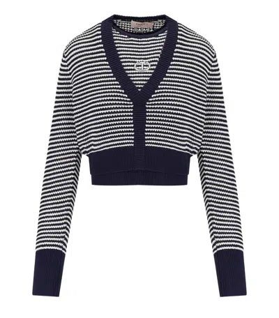 Twinset Twin-set Blue White Striped Twin-set