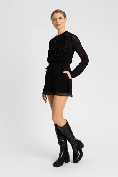 Twinset Blusa Girocollo In Black