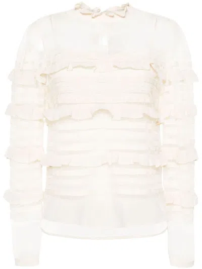 Twinset Twin-set Ruffle-detail Blouse In White