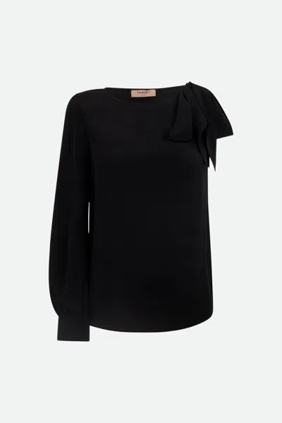 Twinset Blusa Nera In Nero