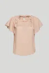 Twinset Blusa Rosa Antico Chiffon In Rosa