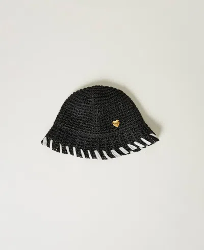 Twinset Bob Effet Paille In Black