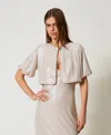 Twinset Woven Shrug Wrap In Brown