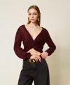 Twinset Boléro En Maille De Mohair Mélangé In Burgundy
