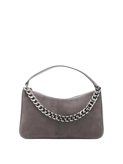 Twinset Twin-set Grey Melange Polyester Cotton Bags In Gray