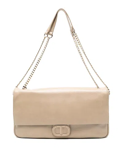 Twinset Tote Bag With Logo Plaque In Sand