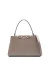 Twinset Twin-set Structured Handbag With Metal Clasp And Versatile Carrying Options In Gray