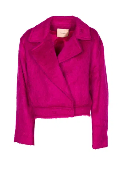 Twinset Bomber Blazer Fuxia In Rosa