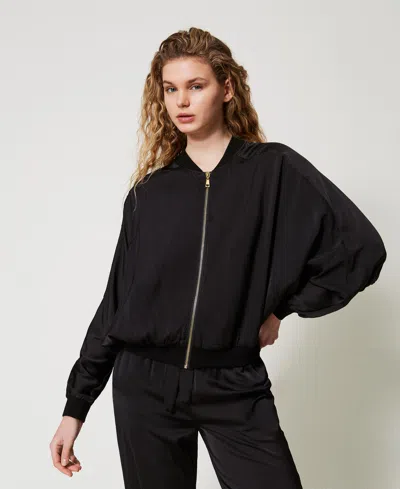 Twinset Bomber En Satin In Black