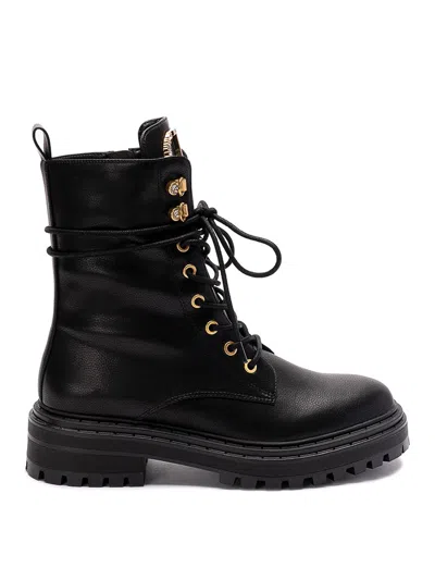 Twinset Rhinestone Embellished Oval T Boots In Schwarz