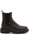 Twinset Brogue Chelsea Boots In Brown