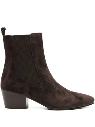 Twinset Elastic-panel Pointed-toe Boots In Burgundy