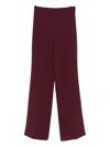 Twinset Bordeaux Wide-leg Trousers With High Waist In Burgundy