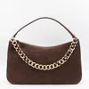 Twinset Chain Strap Shoulder Bag With Structured Shape In Brown