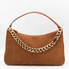 Twinset Rectangular Suede Chain Strap Single Handle In Brown