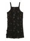 Twinset Boucl Short Dress With Embroidery In Black
