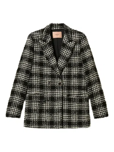 TWINSET BOUCLÉ CHECKED BLAZER