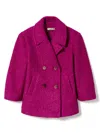 Twinset Bouclé Double-breasted Coat In Pink