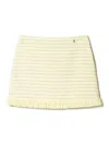 Twinset Bouclé Fringed Mini Skirt In Yellow