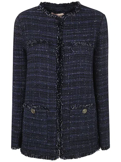 Twinset Boucle Jacket In Blue