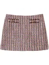 Shop Twinset Bouclé Lurex Mini Skirt In Pink
