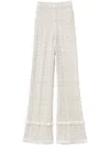 Twinset Bouclé Lurex Trousers In Neutrals