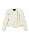 Twinset Bouclé-texture Embellished Jacket In Animal Print