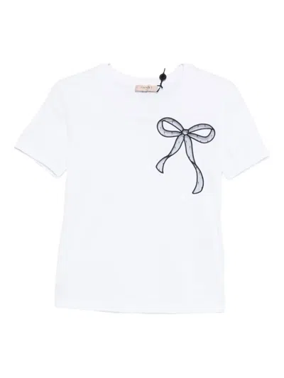 Twinset Bow-appliqué T-shirt In White