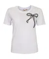 Twinset Bow Detailed Short-sleeved T-shirt In White