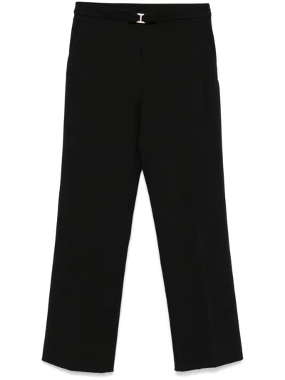 Twinset Bow-detailing Trousers In Black