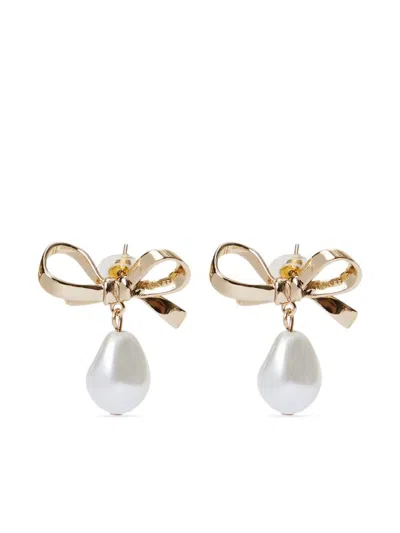 Twinset Bow Earrings In New Gold