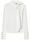 Shop Twinset Bow-embellished Jumper In White