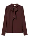 Twinset Bow-neck Blouse In Brown