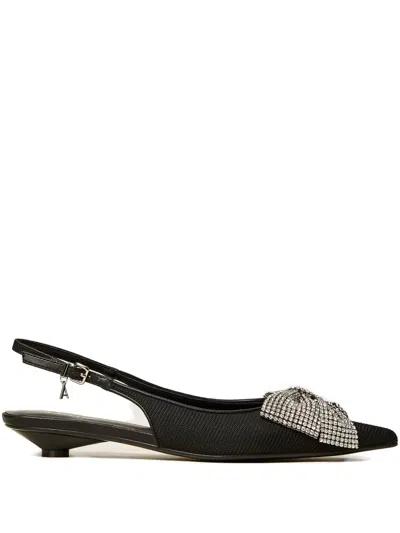 Twinset Bow Slingback Heeled Pumps In Black