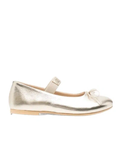 Twinset Kids' Bow-detail Strap Ballerinas In White
