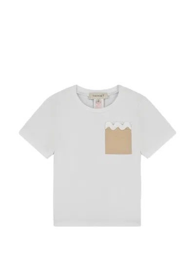 Twinset Kids' Bow-embellished Skirt Set In White